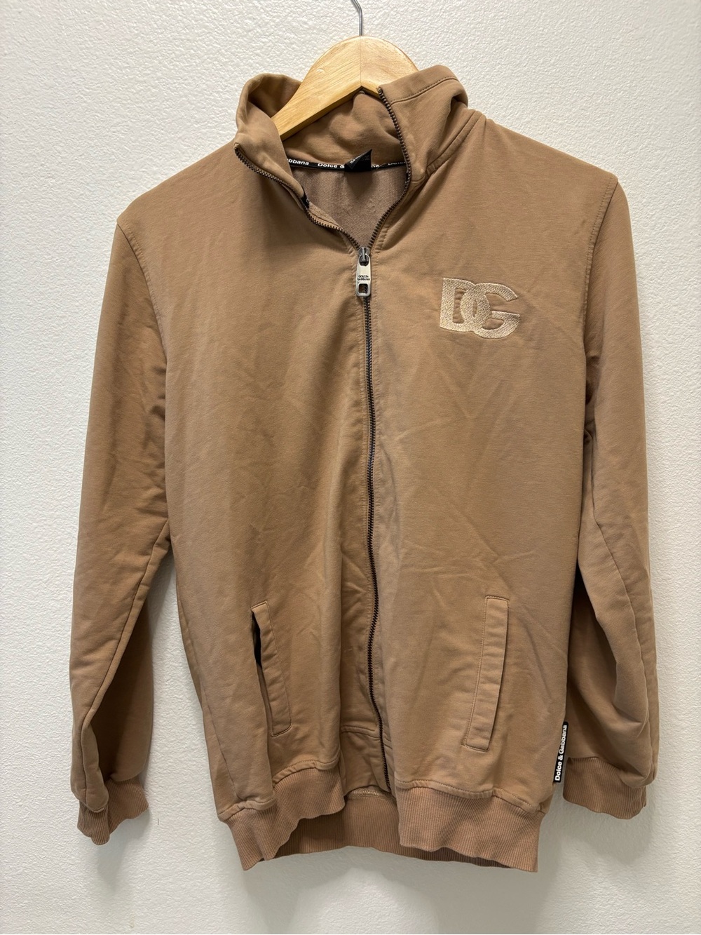 Dolce & Gabbana Tan Zip-Up Hoodie Jacket